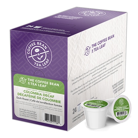 Coffee Bean & Tea Leaf Colombia Decaffeinated, Single Serve Cup, PK96 PK CBTL025113